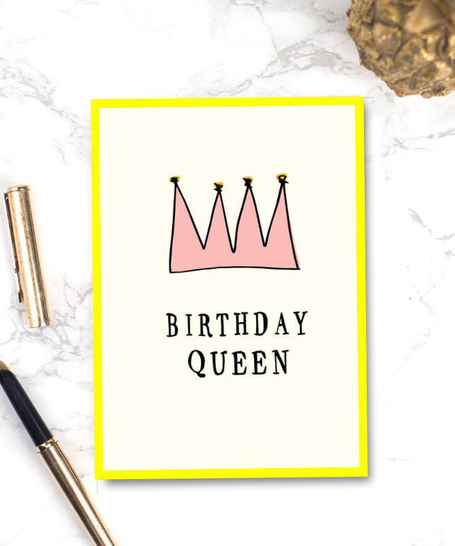 Birthday Queen Pink Crown - Birthday Card