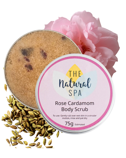 Rose Cardamom Natural Body Scrub - 75g tin