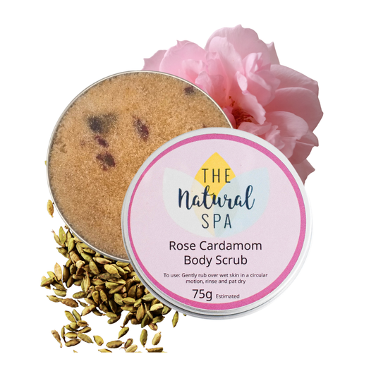 Rose Cardamom Natural Body Scrub - 75g tin