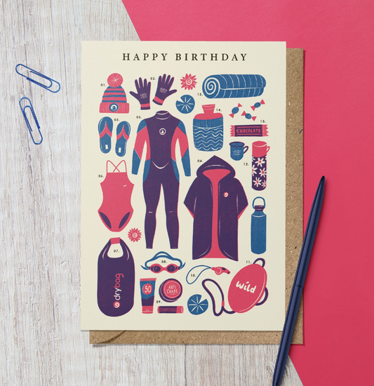 Birthday Card - Wild Swim Art Card