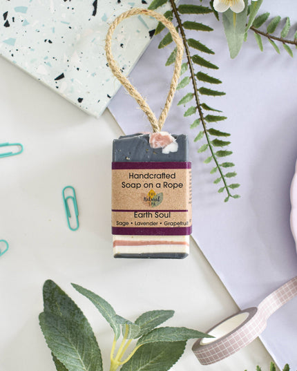 Earth Soul * Cold Process Soap on a Rope - Vegan
