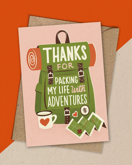 Adventure Pack | Hiking, Camping Love Greeting Card