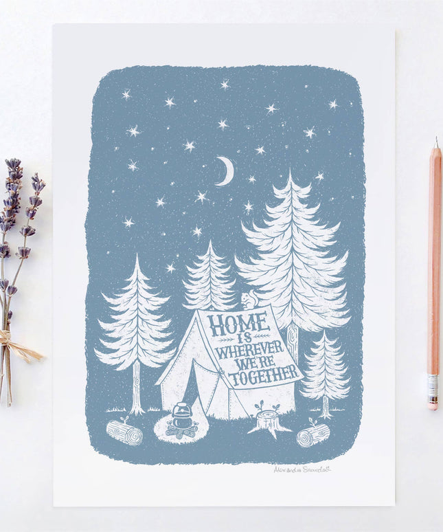 Home Together Camping Print