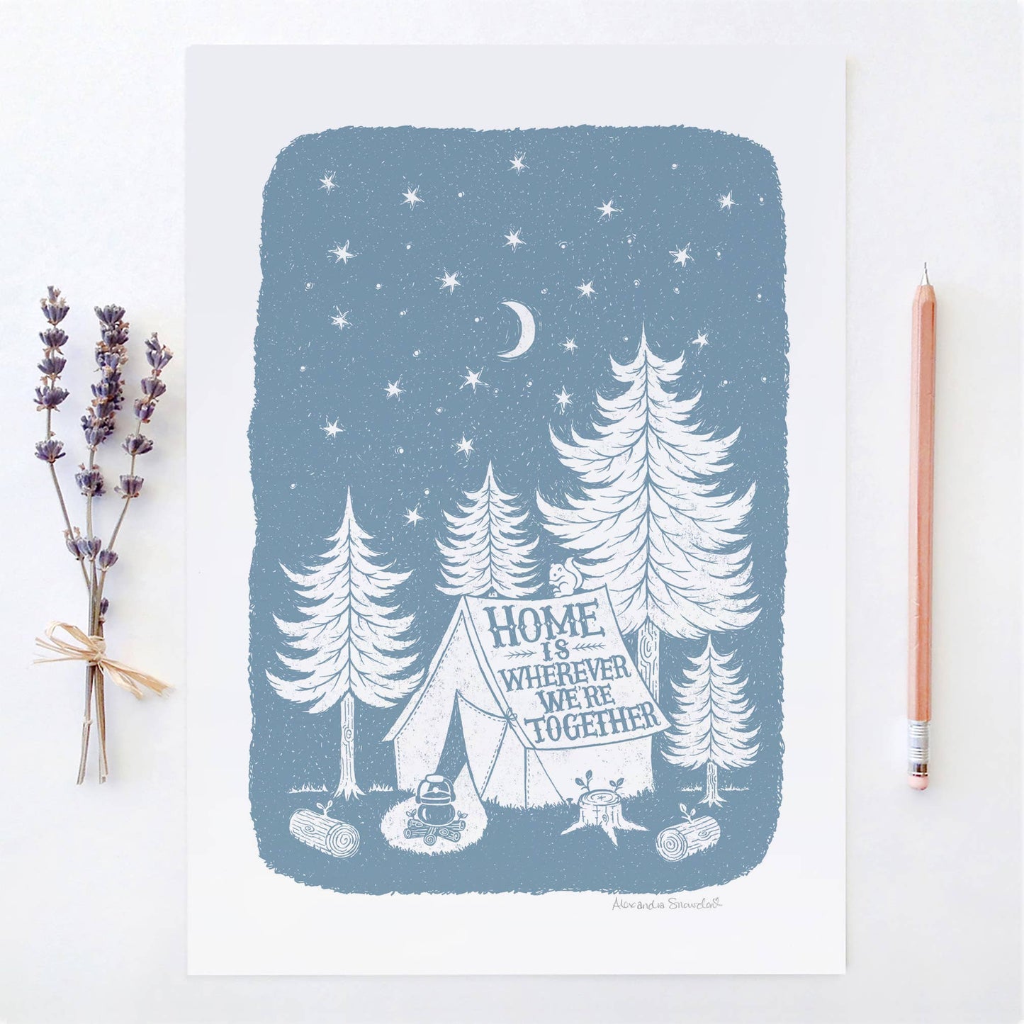 Home Together Camping Print