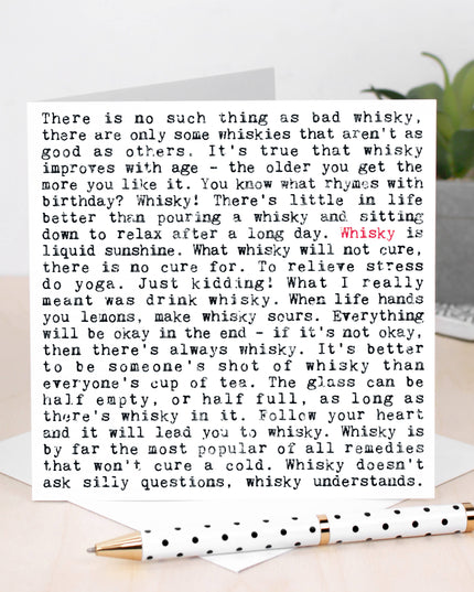 Whisky Quotes Card - Scottish Malt Whisky Drinkers