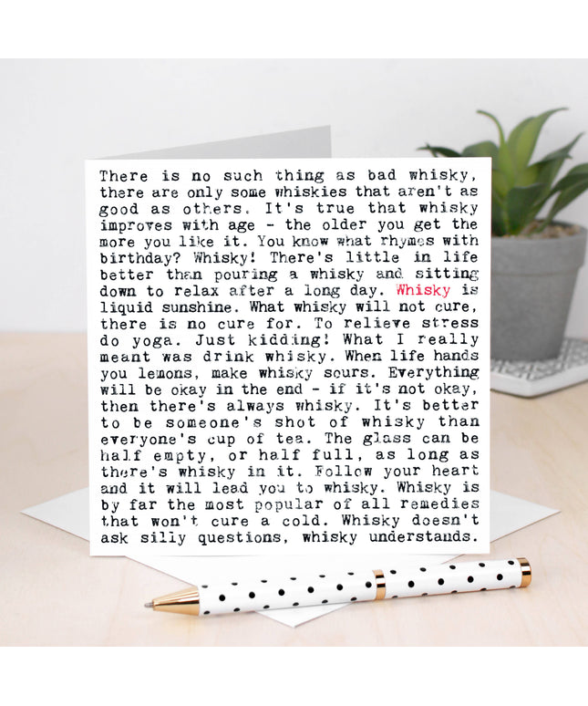 Whisky Quotes Card - Scottish Malt Whisky Drinkers