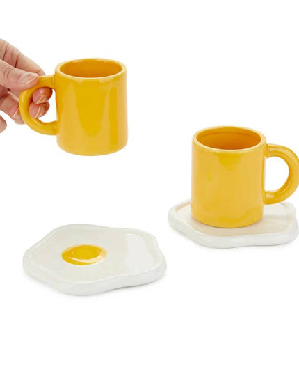 Sunny Side Up Ceramic Coffee Cups - Set of 2
