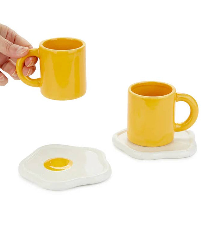 Sunny Side Up Ceramic Coffee Cups - Set of 2