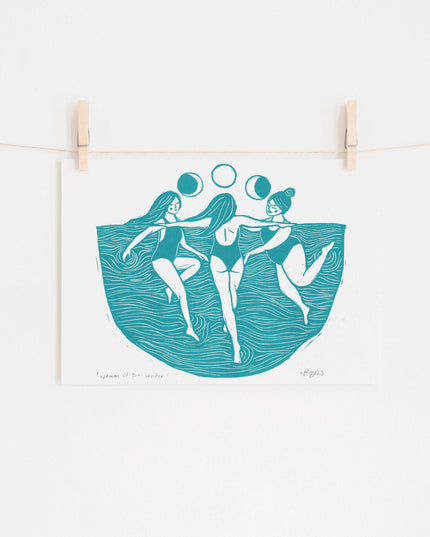 Women of the Water Riso Print *moon cycle, wild swim, friend*