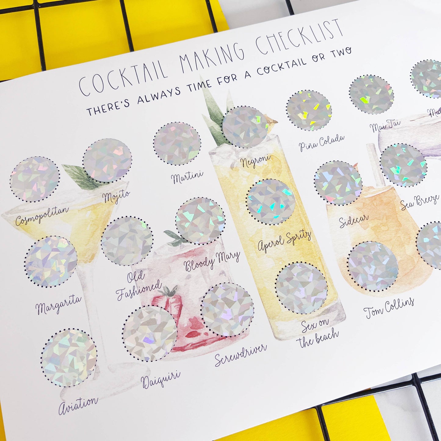 Cocktail Making Scratch Off Poster