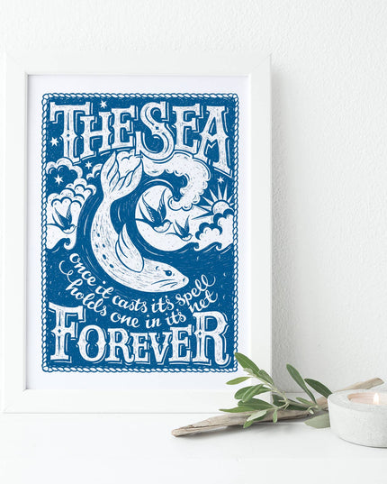 The Sea Nautical Print - A4