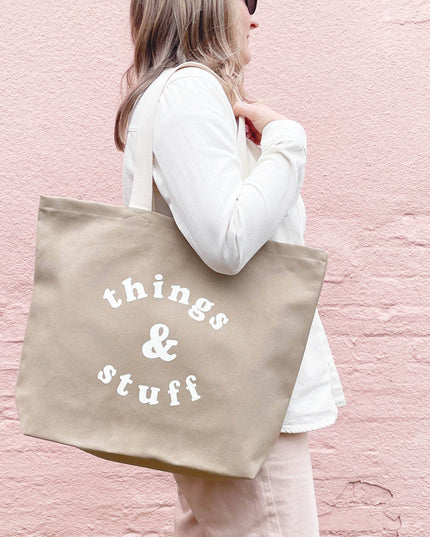 Things & Stuff - Stone Canvas Tote Bag