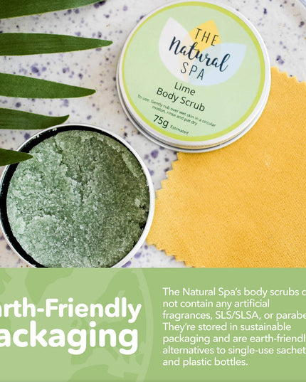 Lime Natural Body Scrub - 75g tin - Letterbox