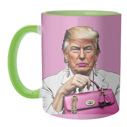 Mugs 'Donald Trump' by Faith Mercer Mug Colour Inner & Handle 11oz - Green