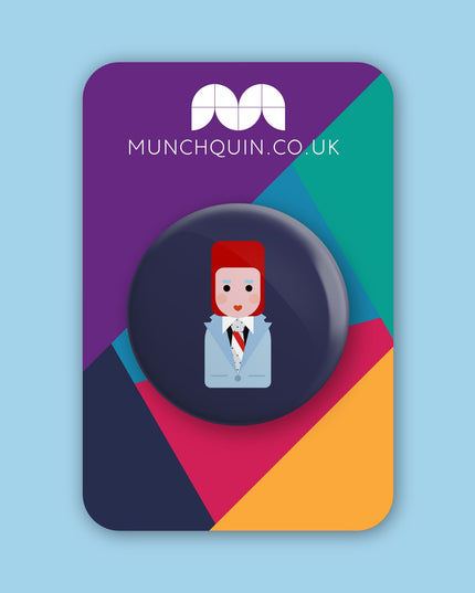 David Bowie (Life on Mars) - Cute, minimalist design - 38mm button badge
