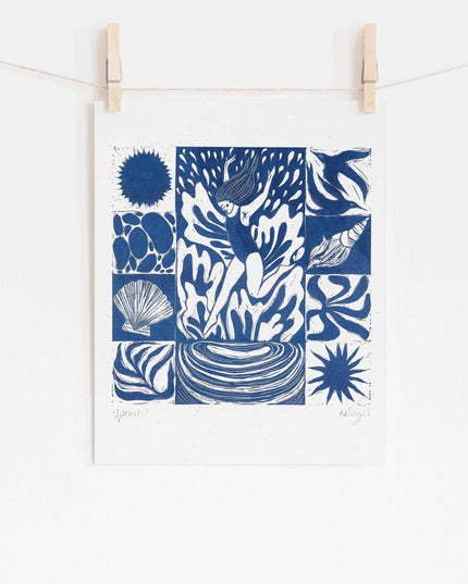 Splash Riso Art Print *swimming, Coldwater, nature love*