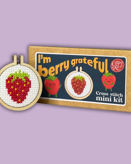 'I'm Berry Grateful' Mini Matchbox Cross Stitch Kit