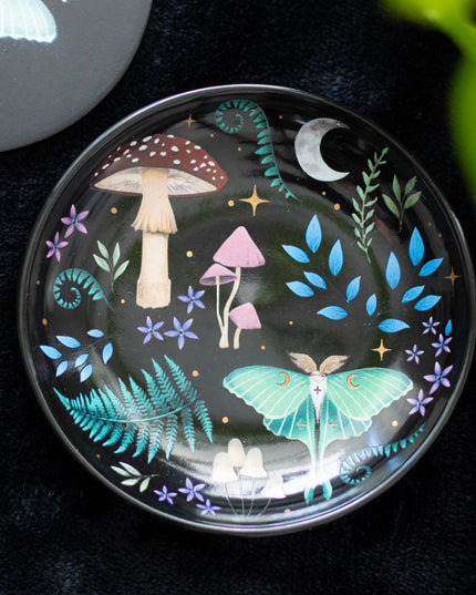 Round Dark Forest Print Trinket Dish