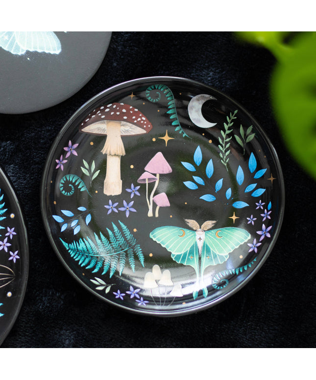 Round Dark Forest Print Trinket Dish