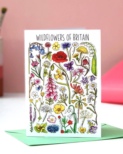 Wildflowers of Britain Art Blank Greeting Card