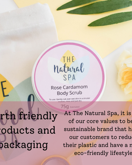 Rose Cardamom Natural Body Scrub - 75g tin
