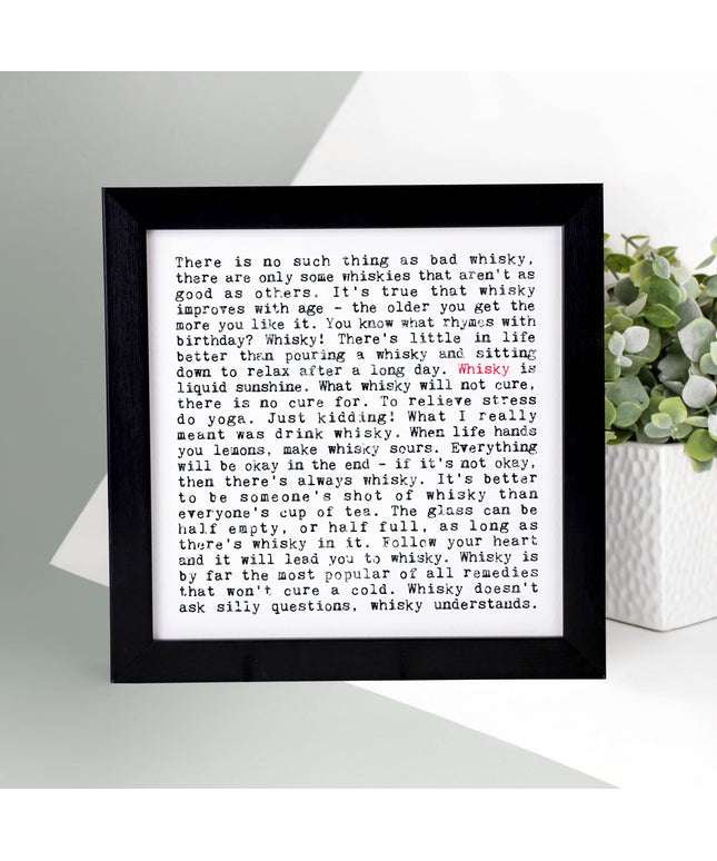 Whisky Quotes Unframed Print, Scotch Whisky Drinkers Gift