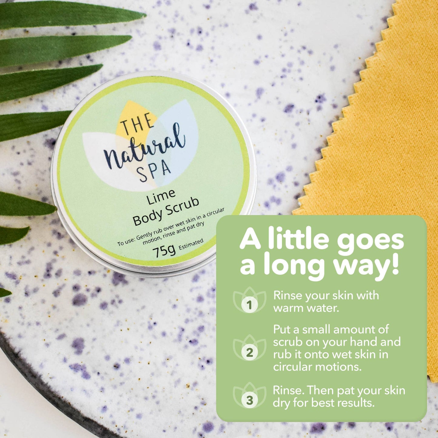 Lime Natural Body Scrub - 75g tin - Letterbox