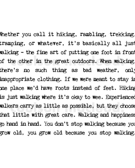 Walking Enthusiast Outdoorsy Quotes Card