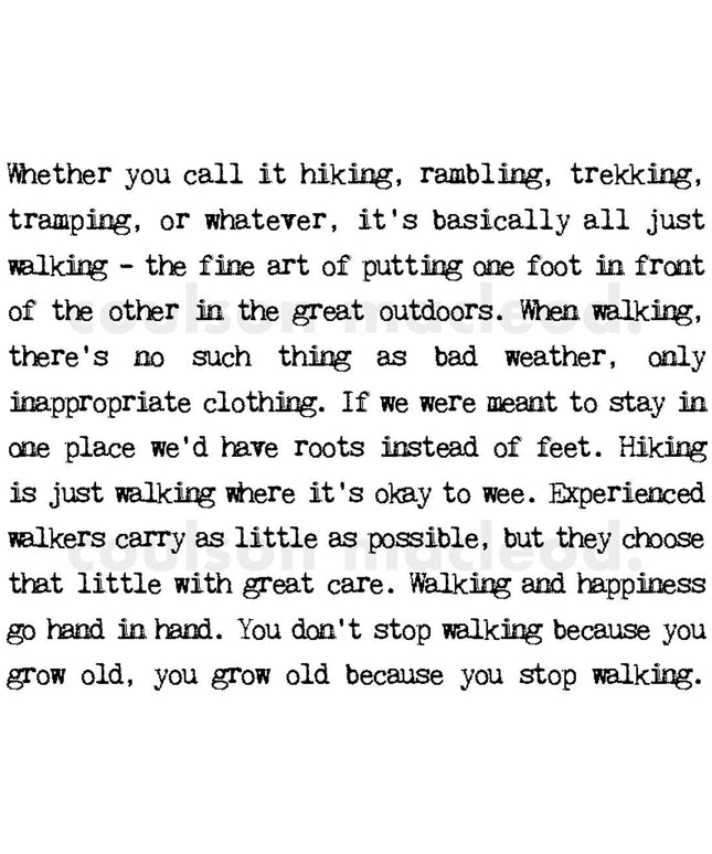 Walking Enthusiast Outdoorsy Quotes Card
