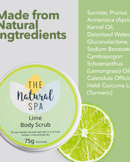 Lime Natural Body Scrub - 75g tin - Letterbox