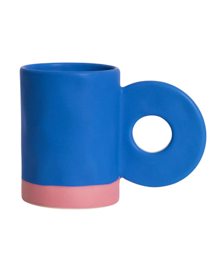 Helio Ferretti Ceramic Mug with Statement Handle Blue