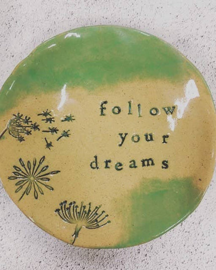 Ceramic Jewelry Dish: Follow Your Dreams