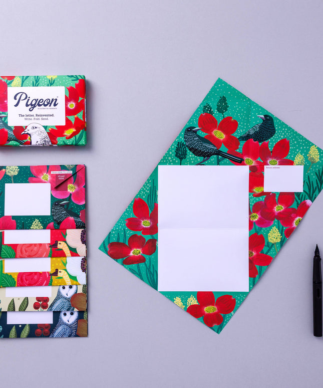 Dusk to Dawn Pigeon, Folding Letter Writing Set – Pack of 6