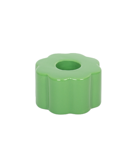 Helio Ferretti Retro Flower Candle Holder - Ceramic - Green