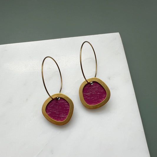 Coloured/Gold Circle Hoop Earrings