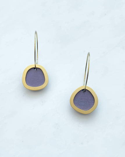 MICA /Gold Circle Hoop Earrings lilac