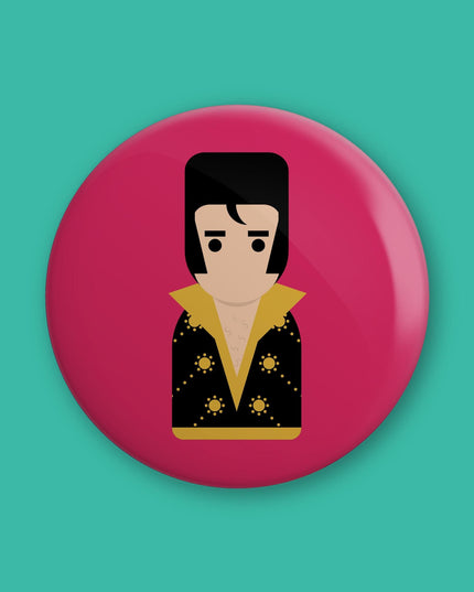 Elvis Presley - Cute, minimalist design - 38mm button badge