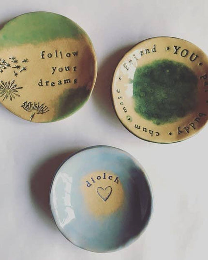 Ceramic Jewelry Dish: Follow Your Dreams