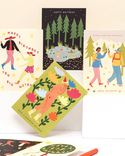 Big Weirdo Birthday Card | Funny Card With Alien And Cowboy