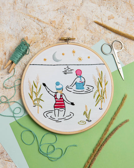 Wild Swimming Embroidery Kit (Swim) | Beginner Craft Kit