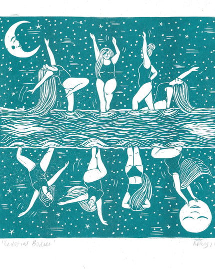 Celestial Bodies Riso *swimming, friends, ocean, mooncycle*
