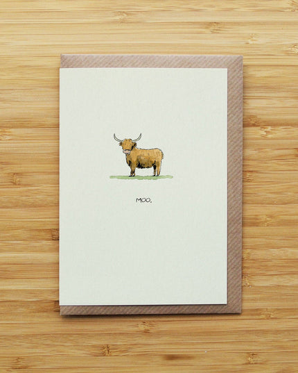 Moo Card - Highland Cow - Recycled Card
