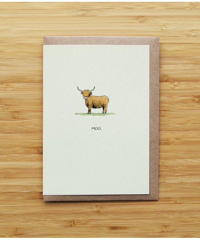 Moo Card - Highland Cow - Recycled Card