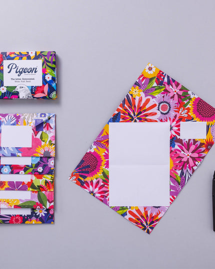 Floral Fantasia Pigeon * Botanical Folding Letter Writing * Pack of 6