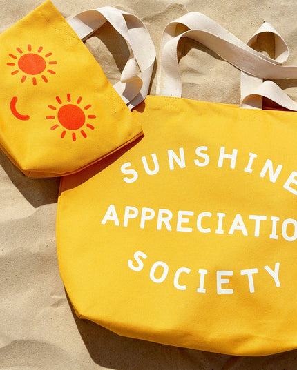 Sunshine Appreciation Society - Yellow Canvas Tote Bag