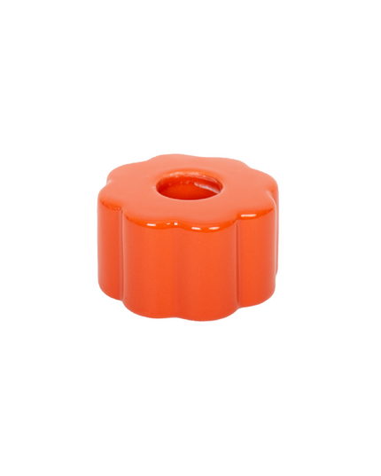 Helio Ferretti Retro Flower Candle Holder - Ceramic - Red