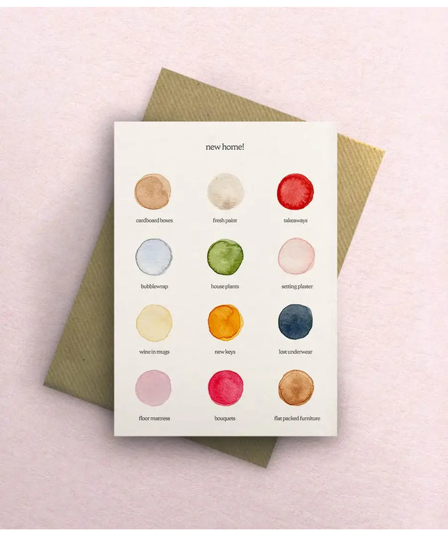 New Home Colour Palette Greetings Card