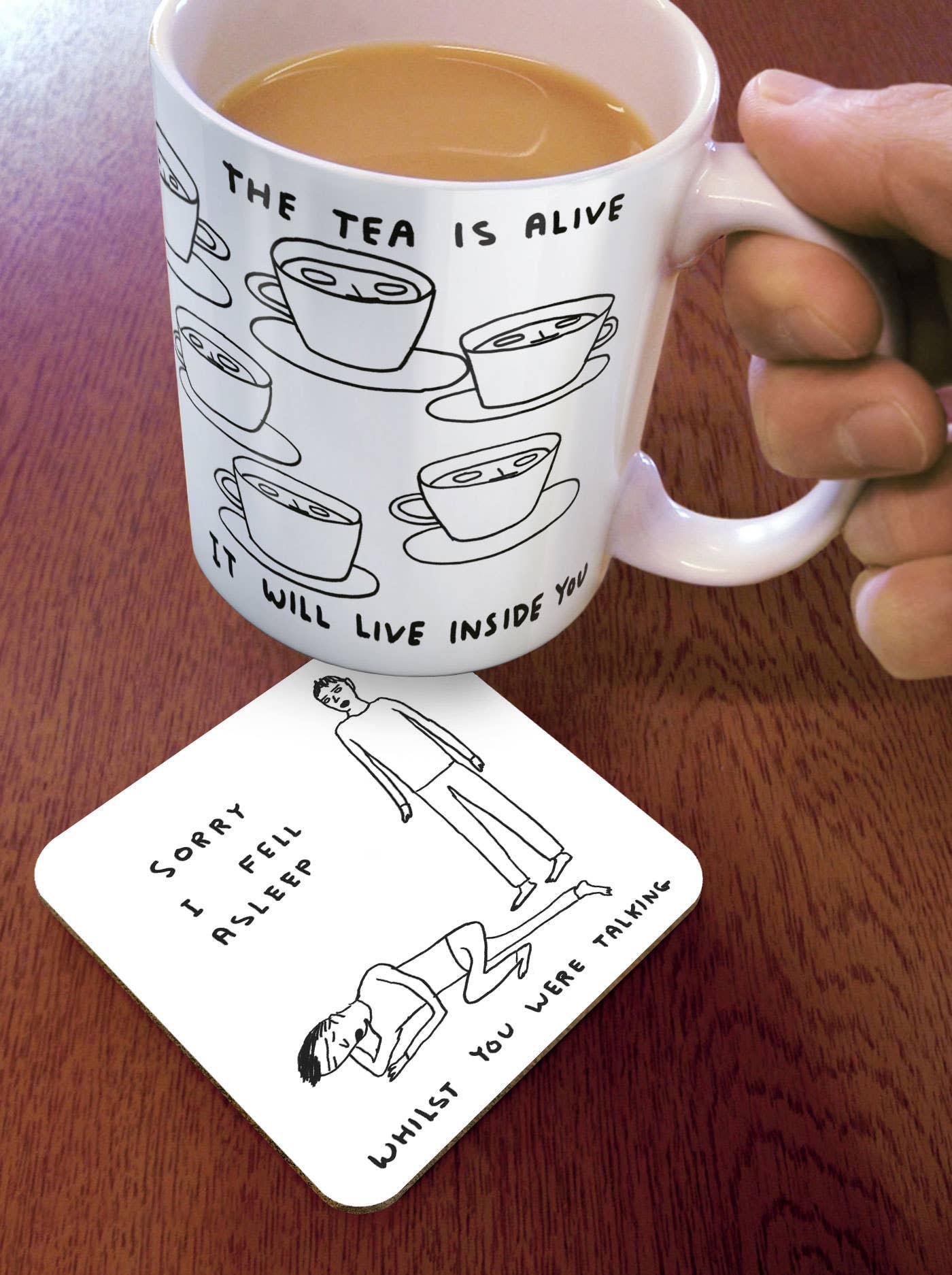 Funny Art Coaster By David Shrigley - Sorry I Fell Asleep