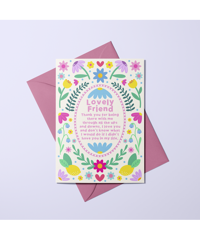 Lovely Friend - Floral Symmetry Card