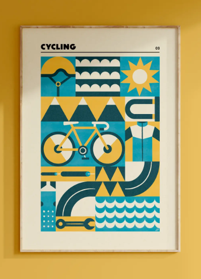 Cycling Print | Modern-Retro Geometric